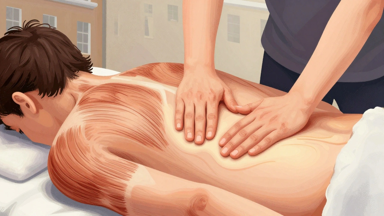 Hybrid massage technique blending deep tissue and Swedish styles in a single therapeutic session.